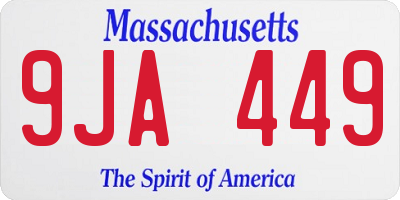 MA license plate 9JA449