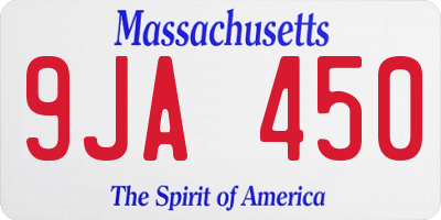 MA license plate 9JA450