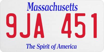MA license plate 9JA451