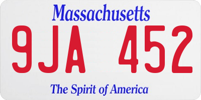 MA license plate 9JA452