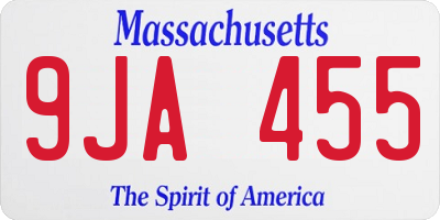 MA license plate 9JA455