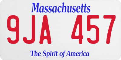 MA license plate 9JA457