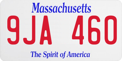 MA license plate 9JA460