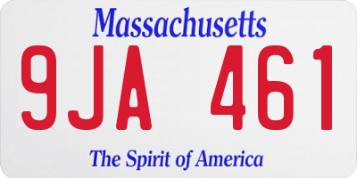 MA license plate 9JA461