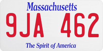 MA license plate 9JA462