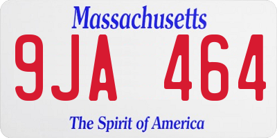 MA license plate 9JA464