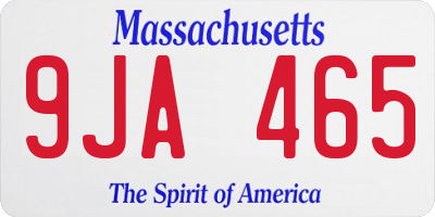 MA license plate 9JA465