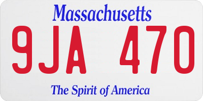 MA license plate 9JA470