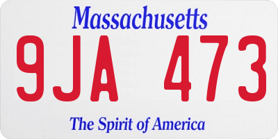MA license plate 9JA473