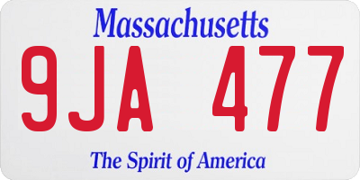 MA license plate 9JA477