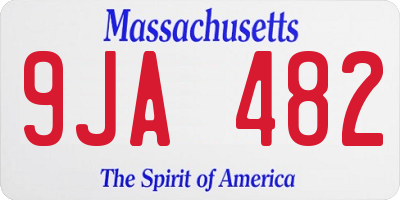 MA license plate 9JA482