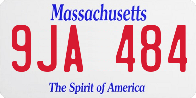 MA license plate 9JA484