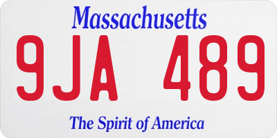 MA license plate 9JA489