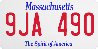 MA license plate 9JA490