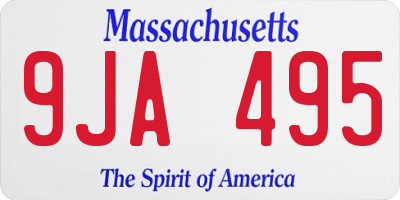 MA license plate 9JA495