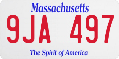MA license plate 9JA497