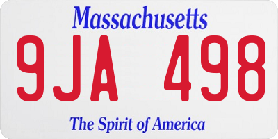 MA license plate 9JA498