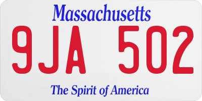 MA license plate 9JA502