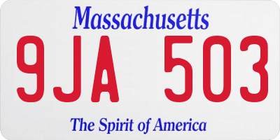 MA license plate 9JA503