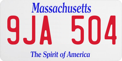 MA license plate 9JA504