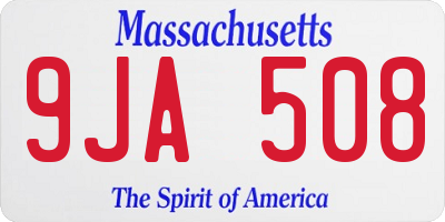MA license plate 9JA508
