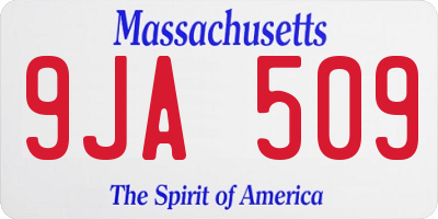MA license plate 9JA509
