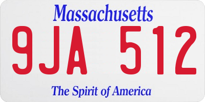 MA license plate 9JA512