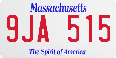 MA license plate 9JA515