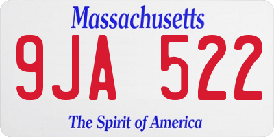 MA license plate 9JA522