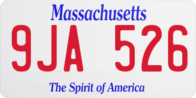 MA license plate 9JA526