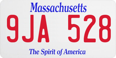 MA license plate 9JA528