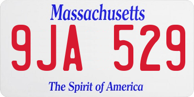 MA license plate 9JA529