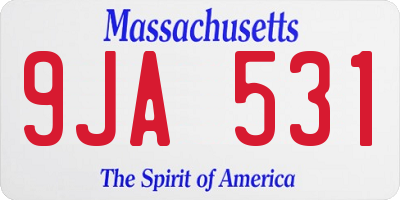 MA license plate 9JA531