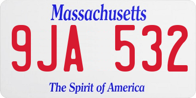 MA license plate 9JA532