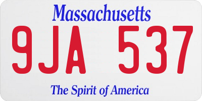 MA license plate 9JA537