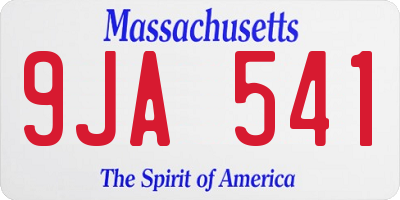 MA license plate 9JA541