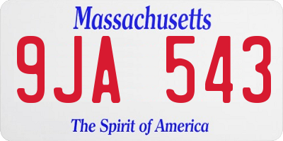 MA license plate 9JA543