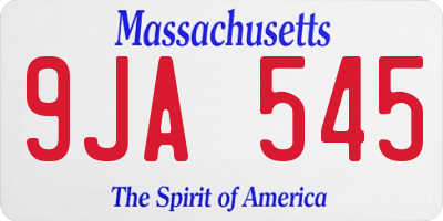 MA license plate 9JA545