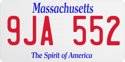MA license plate 9JA552