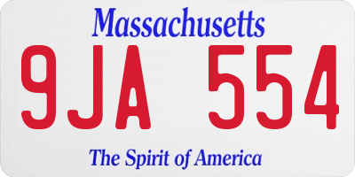 MA license plate 9JA554