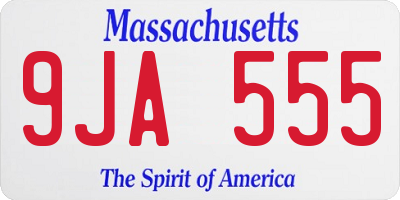 MA license plate 9JA555