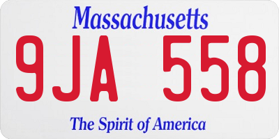 MA license plate 9JA558