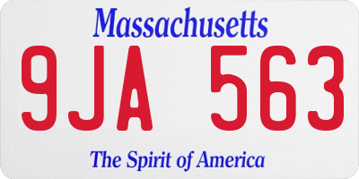 MA license plate 9JA563