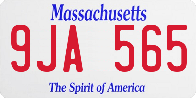 MA license plate 9JA565