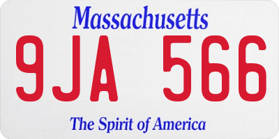 MA license plate 9JA566