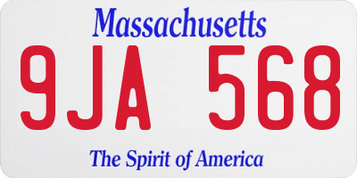 MA license plate 9JA568