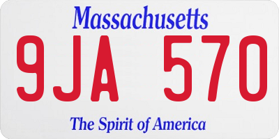 MA license plate 9JA570