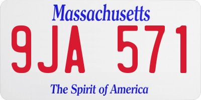 MA license plate 9JA571