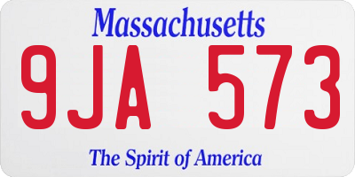 MA license plate 9JA573