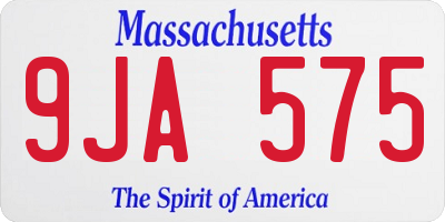 MA license plate 9JA575